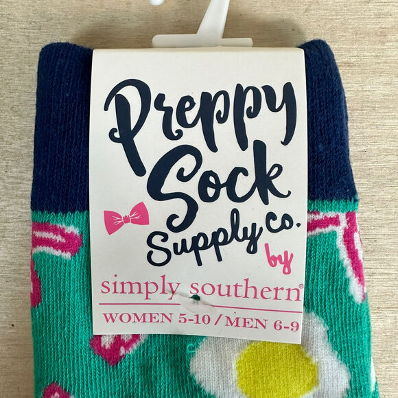 NWT Pair Simply Southern Preppy Sock Co. Socks Bacon & Eggs Breakfast W5-10 M6-9 - Picture 3 of 4
